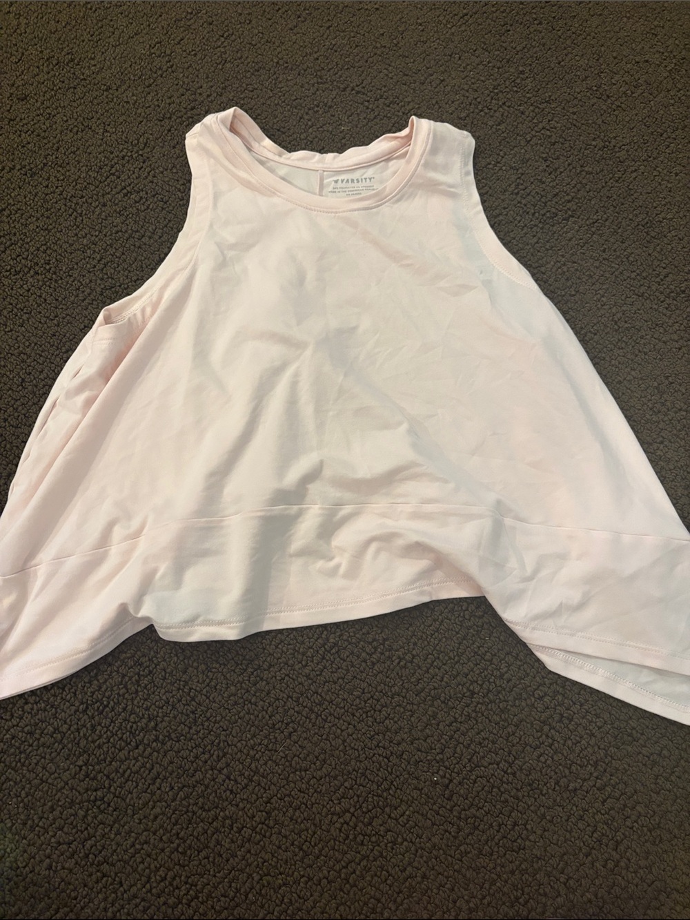 Varsity Pale Pink Scoop Neck Tank